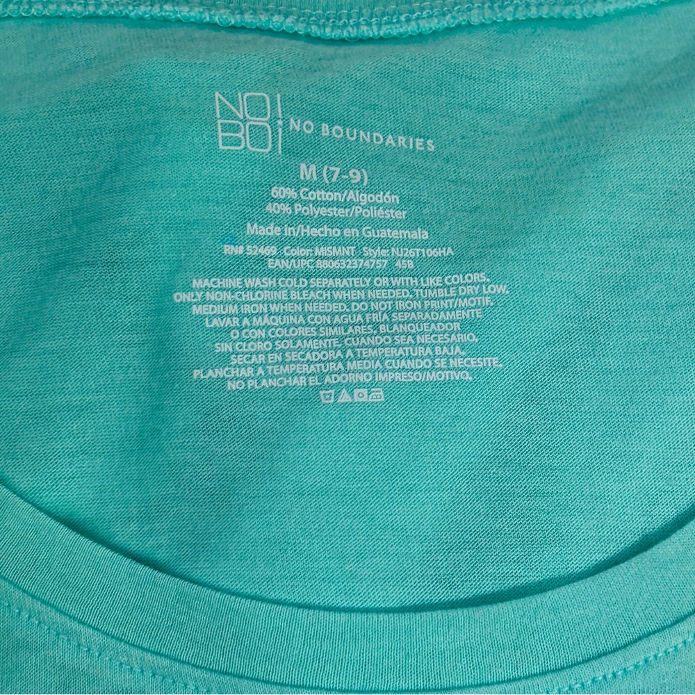 Set of 3 No Boundaries Women’s Basic Tee Bundle– Black, Mint, Pink –Size M (7-9) - Picture 3 of 6